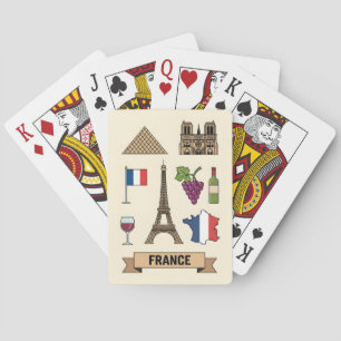 Baralho Símbolos Icônicos da França em Viagens Retrô