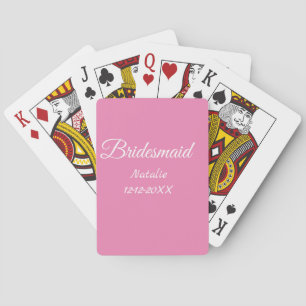 Baralho Simple minimal pink bridesmaid add name year text