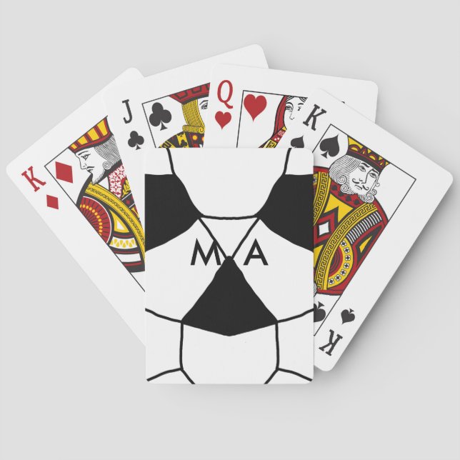 Baralho Simples monograma adicione seu nome com letra míni (Verso)