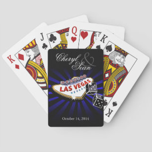 Baralho Sinal de casamento em Las Vegas azul e preto Las V