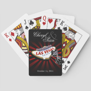 Baralho Sinal de casamento em Las Vegas vermelho e preto L