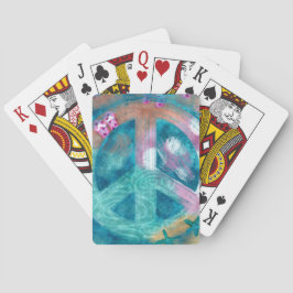 Baralho Sinal de Paz Abstrato Teal Rosa Hippie Boho