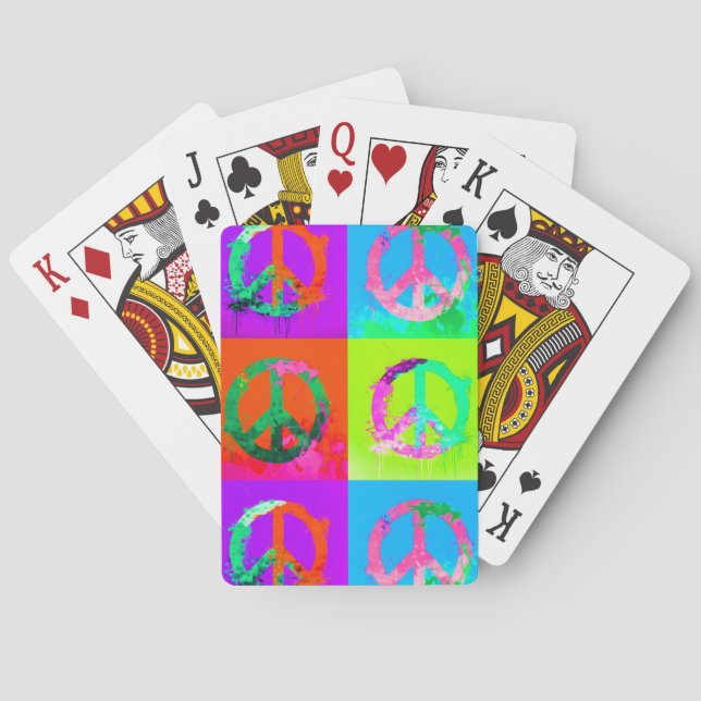 Baralho Sinal de paz tingir grafite de gravata spray pintu (Verso)