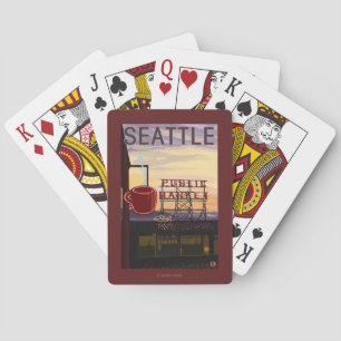 Baralho Sinal do mercado do lugar de SeattlePike e opiniã