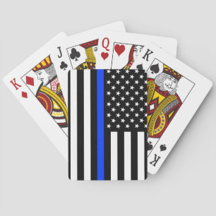 Baralho Sinalizador da Polícia de Linha Azul-Fino