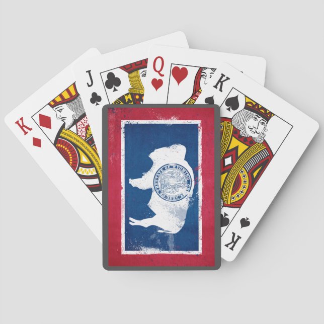 Baralho Sinalizador do Estado do Wyoming em apuros (Verso)