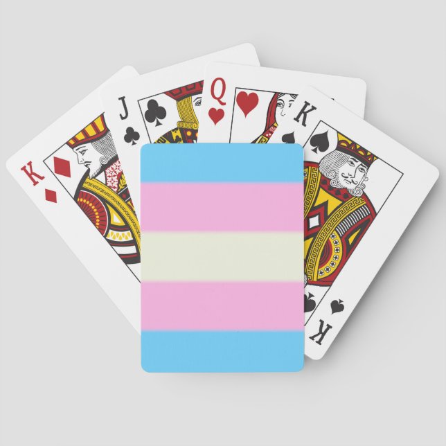 Baralho Sinalizador do Orgulho Transgênero de Queda (Verso)