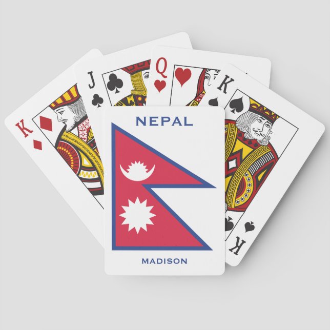Baralho Sinalizador Nepal de Nome e Texto Personalizado (Verso)