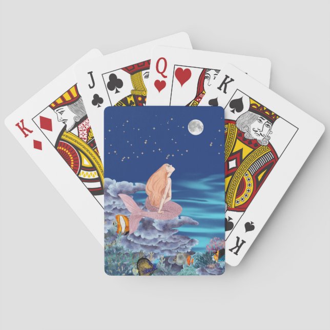 Baralho sirena mirando la luna (Verso)