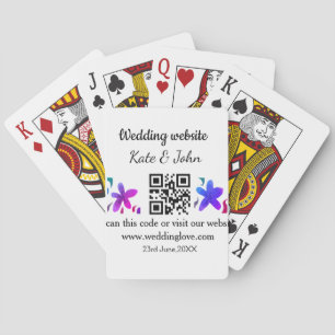 Baralho Site de casamento mínimo simples Q R código adicio