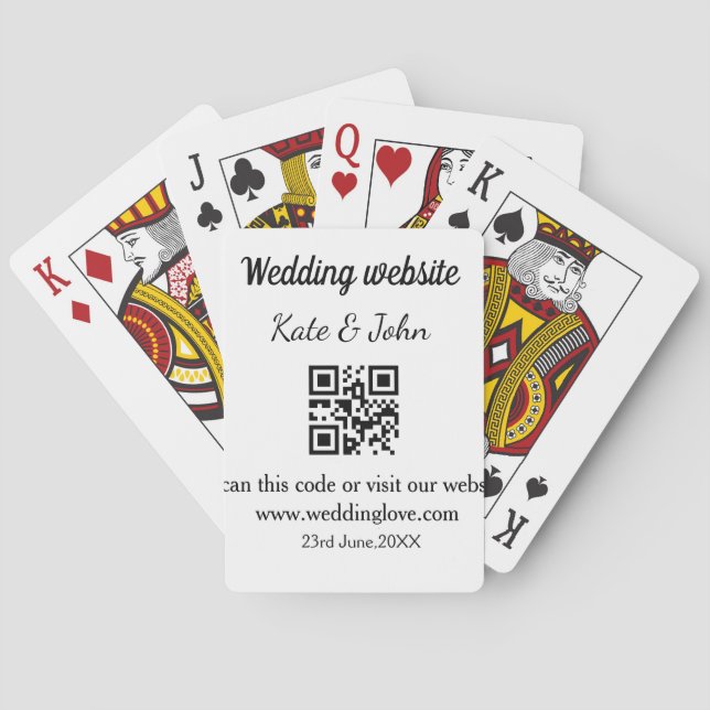 Baralho site de casamento simples minimal QR code adicione (Verso)