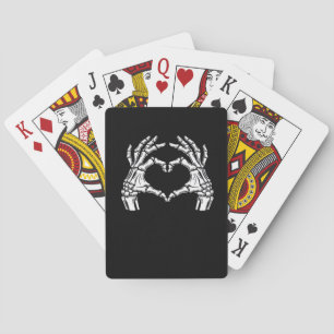 Baralho Skeleton Heart Hands Sinal Halloween Figurume Vira