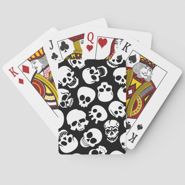 Baralho Skulls in Black Background Pattern (Verso)