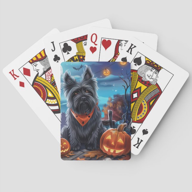 Baralho Skye Terrier Halloween Spooky (Verso)