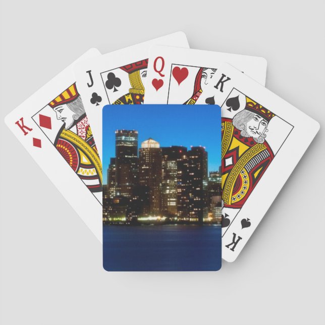 Baralho Skyline de Boston com lua (Verso)