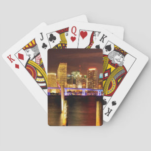 Baralho Skyline na noite, Florida de Miami