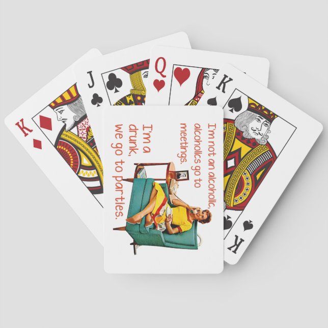 Baralho SlipperyJoe socializando vintage do bebendo (Verso)