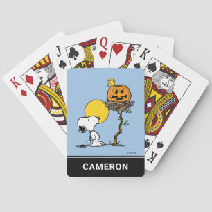 Baralho Snoopy & Woodstock Jack O' Lanterna Jogando Cartõe