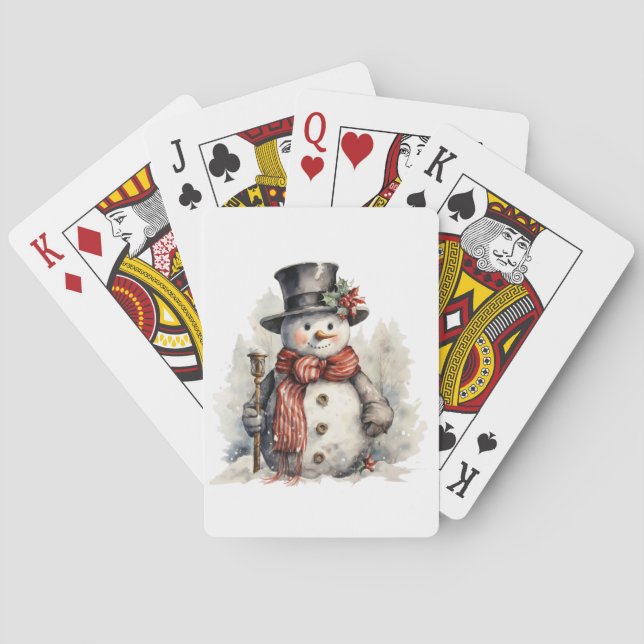 Baralho Snowman Jogando Cartões (Verso)
