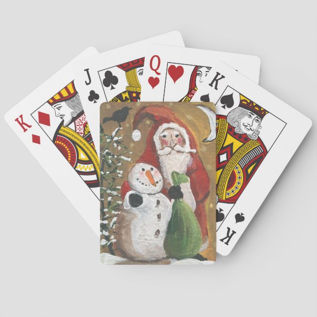 Baralho Snowman Primitivo e Papai Noel (Verso)