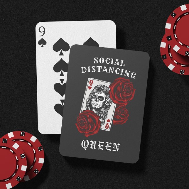 Baralho Social Distancing Queen Skull & Roses (Criador carregado)