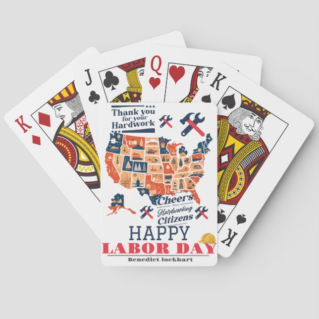 Baralho Solidariedade Trabalhadora Unity Labour Day com ba (Verso)