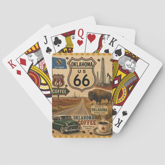 Baralho Sooner State Highway 66 Aposta de Buffalo (Verso)