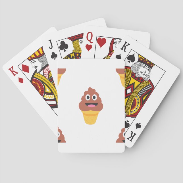 Baralho sorvete cone poo emoji (Verso)
