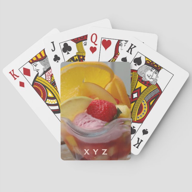 Baralho Sorvete Sundae - cartões de jogar monograma person (Verso)