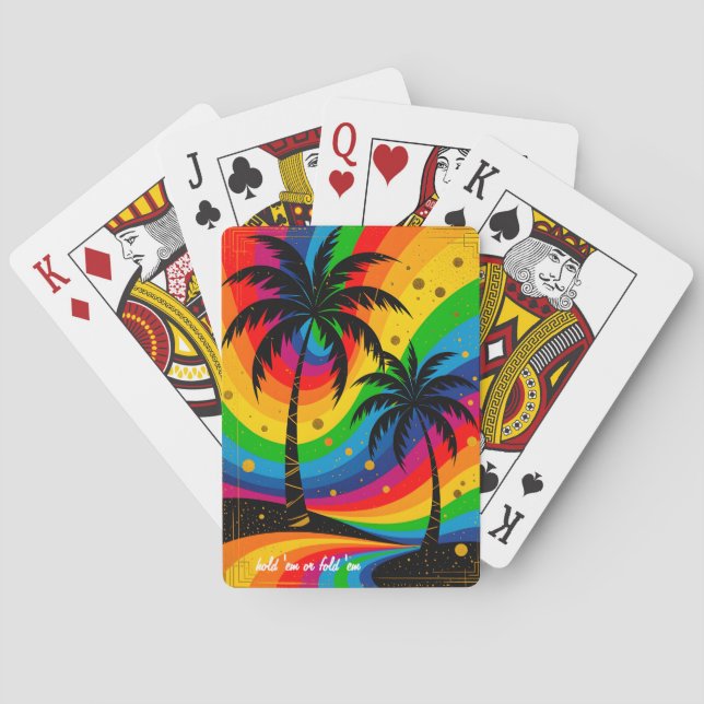 Baralho [South Beach Vibes] Colorful Retro Palm Trees (Verso)