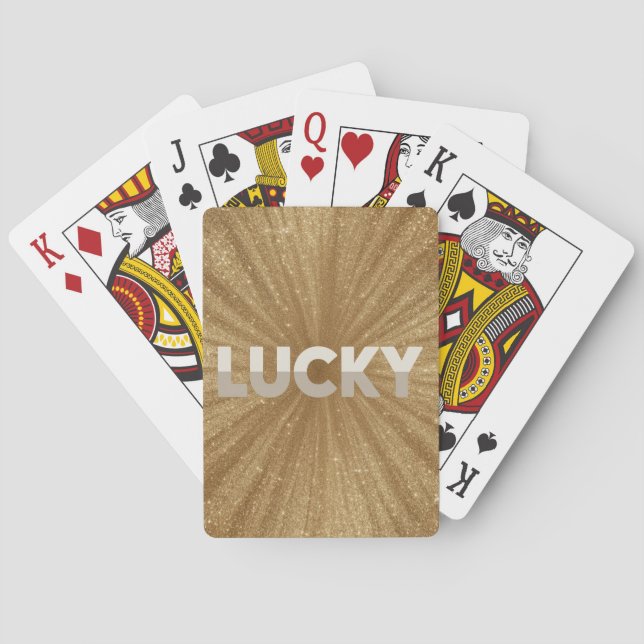 Baralho Sparkly Gold Glitter Lucky Card Deck (Verso)