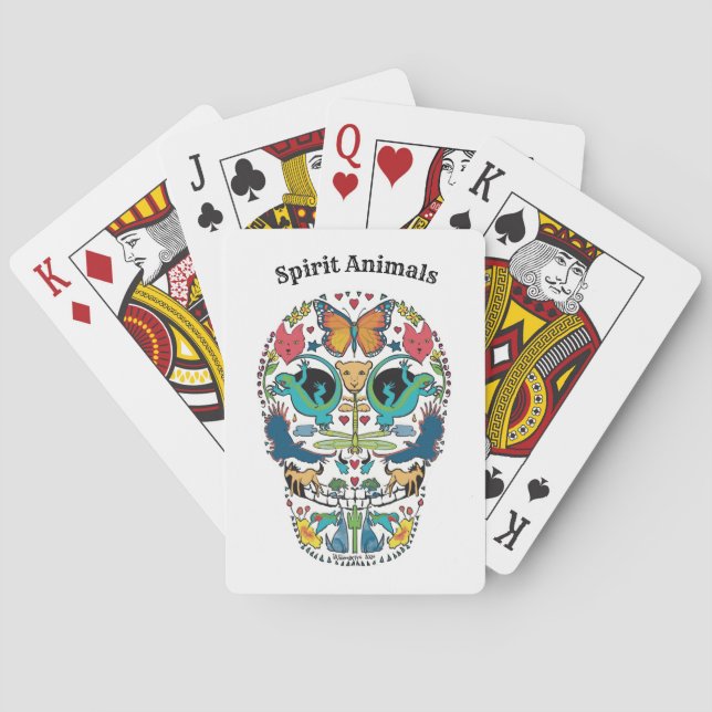 Baralho Spirit Animal Sugar Skull Design on Tarot Cards (Verso)