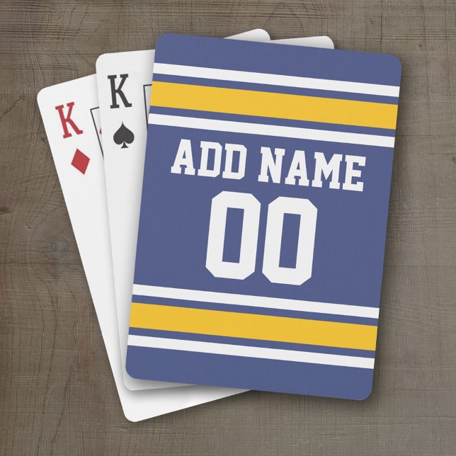 Baralho Sports Team Jersey com nome e número personalizado (Personalized Playing Cards - Sports Jersey Design)