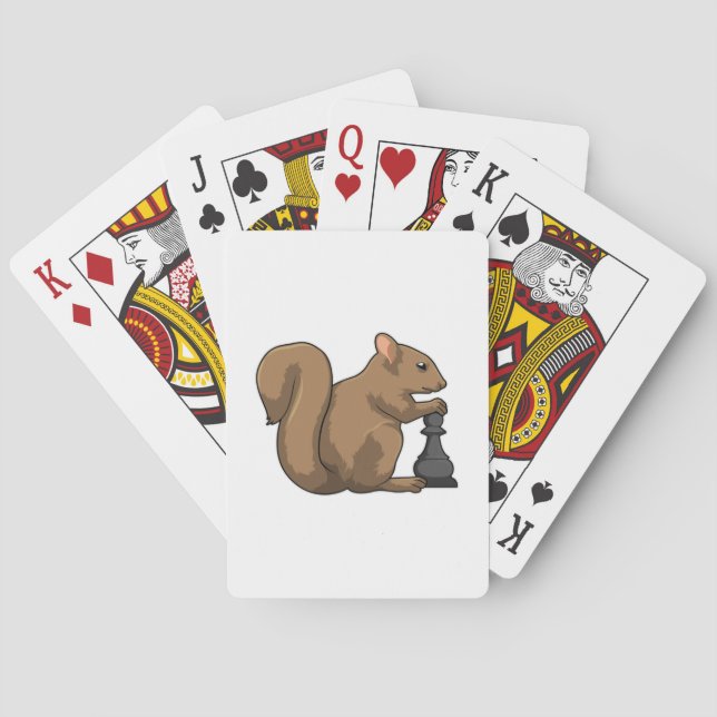 Baralho Squirrel at Chess with Chess piece Bishop (Verso)