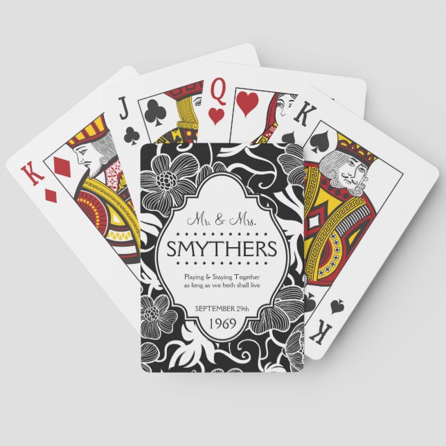 Baralho Sr. e Sra. Aniversário Personalizado ou Casamento  (Verso)