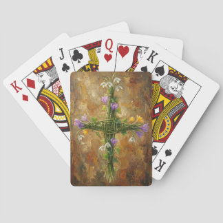 Baralho St Brigid Cross Green Rushes Crocus Imbolc Art
