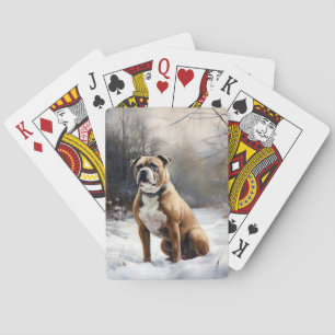 Baralho Staffordshire Bull Terrier Deixe Nevar Natal