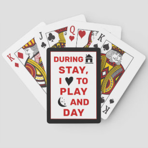 Baralho Stay home play cards whinsical rebus playing cards