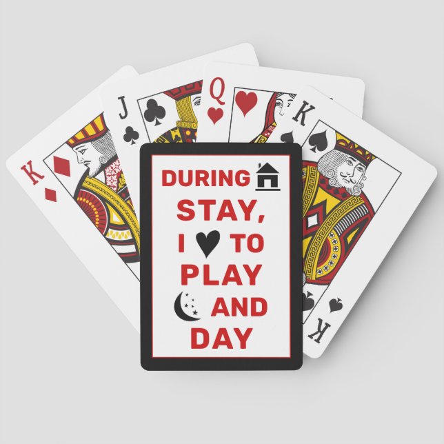 Baralho Stay home play cards whinsical rebus playing cards (Verso)