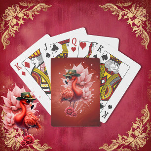 Baralho Steampunk Flamingo - Trabalho de arte Digital Fant