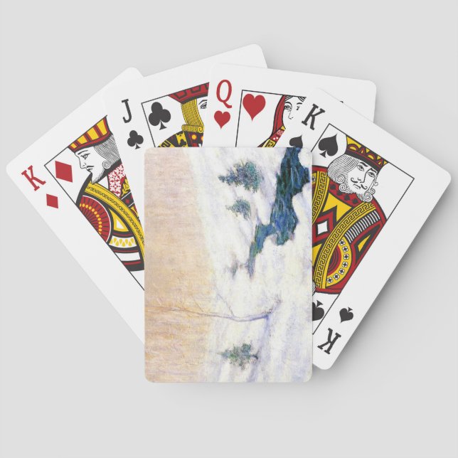 Baralho Stream em uma paisagem de inverno de neve (Arte de (Verso)