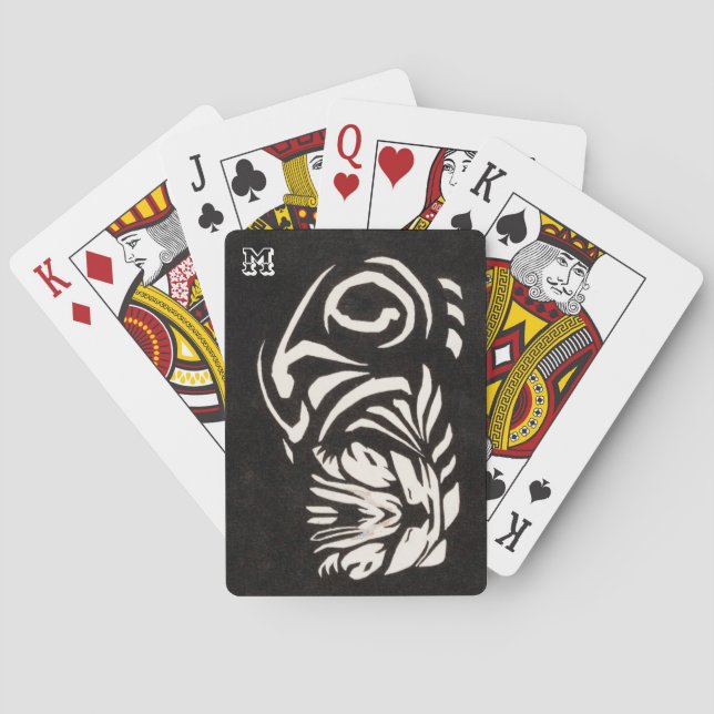 Baralho Stripe Branca e Preta de Gato Personalizado (Verso)