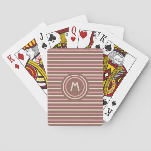 Baralho Stripes — Cartão de jogar monograma personalizado