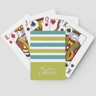 Baralho Stripes — Cartão de jogar monograma personalizado 