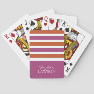 Baralho Stripes — Cartão de jogar monograma personalizado 