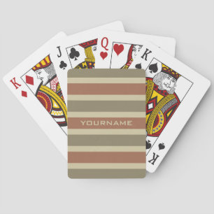Baralho Stripes — Cartão de jogar monograma personalizado