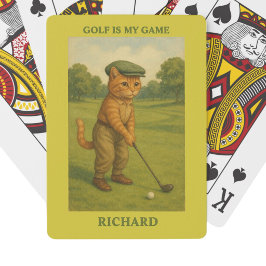 Baralho Stylish Cat Playing Golf Personalized Poker Cards