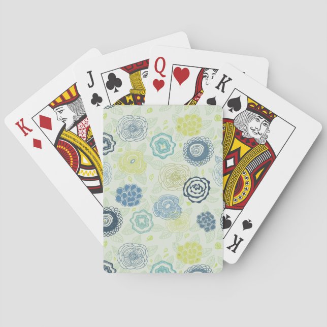 Baralho Stylish floral pattern with cute flowers (Verso)