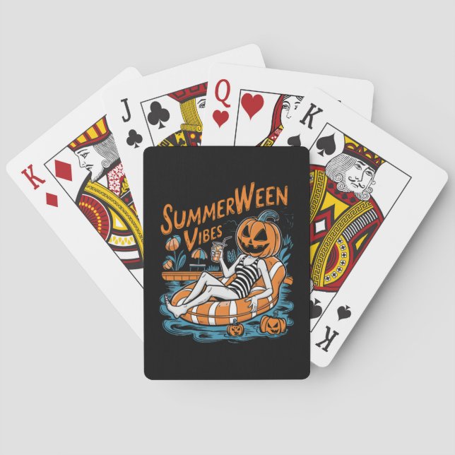 Baralho Summerwin Vibes Spooky Summer Pumpkin Cute (Verso)