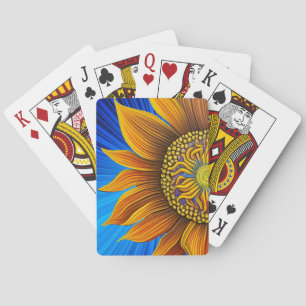 Baralho Sunny Sunflower russo em azul